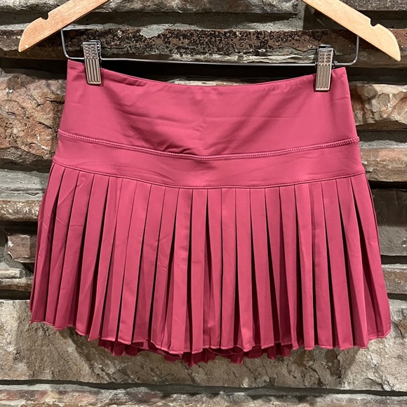 Gold Hinge Dresses & Skirts - Gold Hinge Pleated Tennis Pickleball Raspberry Mini Skirt with Built-in Shorts